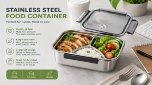 food container stainless used for lunch storage and fresh meals on the go