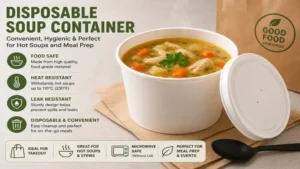 disposable soup container suitable for hot soups and meal prep