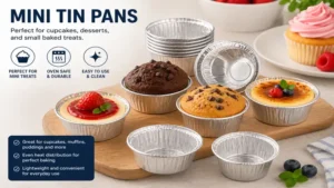 mini tin pans for cupcakes desserts and small baked treats
