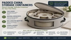 padded china storage containers designed to protect delicate dishes from scratches