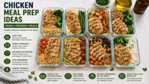 chicken meal prep ideas with family-friendly chicken dishes prepared for busy weekly schedules