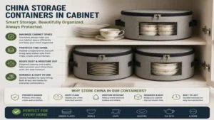 china storage containers in cabinet keeping dishes clean organized and protected