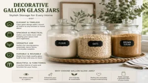 Decorative gallon glass jars for elegant countertop and kitchen decor