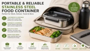food container stainless portable for work lunch and travel meals