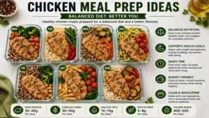 chicken meal prep ideas supporting a balanced diet with healthy chicken meals and fresh ingredients
