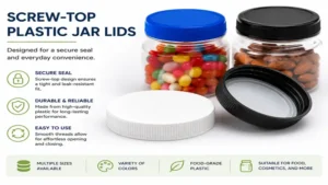 screw-top plastic jar lids designed for a secure seal and convenient everyday use
