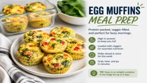 healthy breakfast ideas on the go with protein-packed egg muffins prepared for easy weekly meal prep