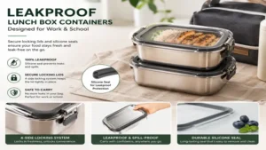 stainless steel lunch box containers with leakproof design for work and school lunches
