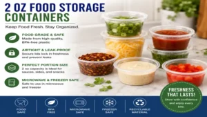 Small 2 oz containers keeping ingredients fresh and organized