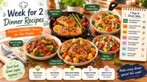 week for 2 dinner recipes featuring homemade meals, healthy ingredients, and easy dinner ideas for two people