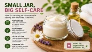 small jar filled with homemade skincare cream for beauty and personal care use