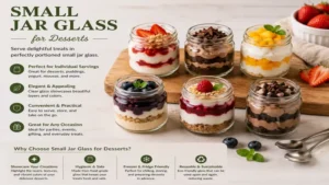 Small jar glass used to serve layered desserts and individual treats