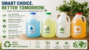 Sustainable gallon containers designed for reusable and eco-conscious everyday storage