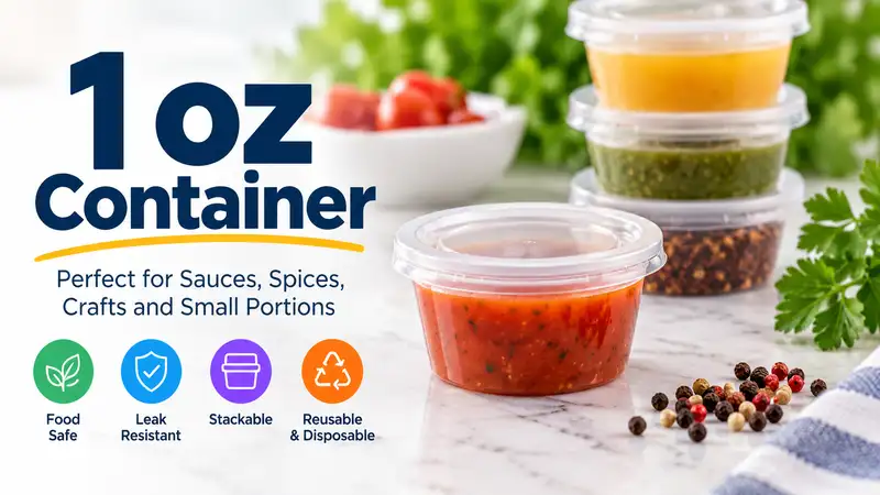 1 oz container for storing sauces, spices, crafts, and small portions