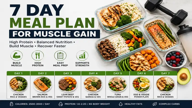 7 day meal plan for muscle gain