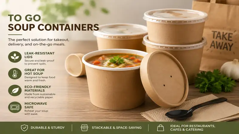 to go soup containers with secure lids for hot soups and takeout meals