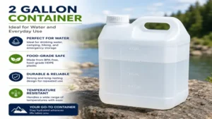 2 gallon container filled with water for everyday use