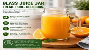 Glass juice jar filled with freshly squeezed orange juice ready to serve