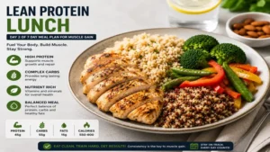 Lean protein lunch featured in 7 day meal plan for muscle gain