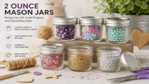 2 ounce mason jars prepared for DIY craft projects and decorative uses