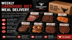 Weekly carnivore diet meal delivery service providing fresh chef-prepared meat meals delivered to your door.