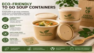 eco-friendly to go soup containers made from compostable materials