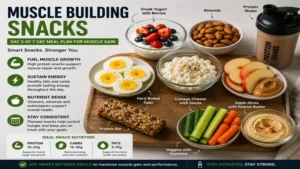 Muscle building snacks included in 7 day meal plan for muscle gain