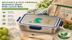 Reusable stainless steel kids lunch box for eco-friendly daily meals