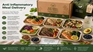 Premium anti inflammatory meal delivery service offering chef-prepared meals with wholesome ingredients